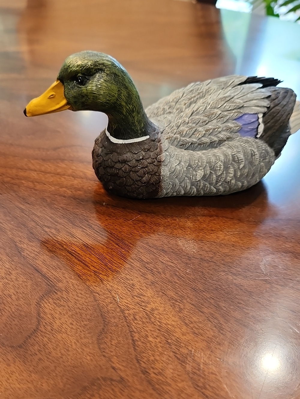 Green and Gray Mallard Duck Figurine - Decorative Home Art